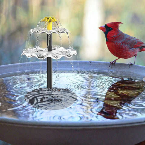 3 Tier Solar Bird Bath Fountain Pump With Soaring Waterfall Feature For Birdbath And Backyard Pond Outdoor Decor