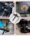 8-Inch 2-Jaw Gear Puller removing pulleys and flywheels from various machinery for automotive and industrial use