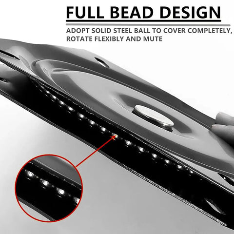 Close-up of Heavy Duty Bar Stool Swivel Replacement for Recliner Chair Two Pack 6 Inch Ball Bearing Swivel Mount Plate showing ball bearings.
