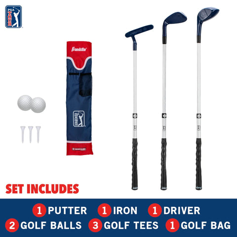 Totally Kid Friendly Beginner Golf Set With Adjustable Length Plastic Clubs Bag And Balls Learn To Play Youth Golf Toy