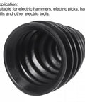 Close-up view of a black silicone dust collector from the 5 Pack Top Shelf Heavy Duty Silicone Drill Dust Collectors For Electric Hammer And Impact Drills Black Pro Builder Zero Mess Shop Upgrade Gear Kit.