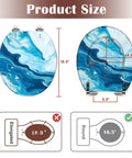 Round Toilet Seat Replacement, Slow-Close, Bathroom with size indicators showing 16.5" length and 14.5" width.