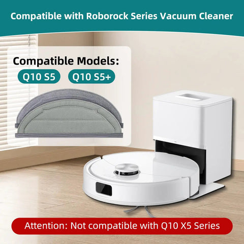 Six Pack Reusable Microfiber Mop Pads For Q10 S5 And Q10 S5 Plus Q10 VF Series Q10V Q10V Plus S8 Pro S8 Pro Plus Robotic Vacuum Cleaners Durable Washable For Sticky Dust Debris And Pet Hair, gray pad for Q10 S5 and Q10 S5+