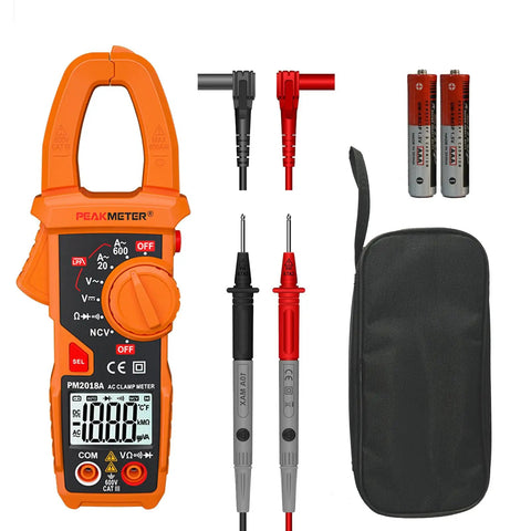 Auto Ranging Clamp Meter For Electricians, Measures AC Current Up To 600A And AC And DC Voltage Up To 600V, NCV Detection