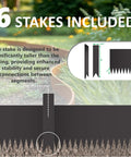 Heavy Duty Galvanized Steel Landscape Edging Kit With Six Stakes For Lawn And Garden Borders, 20 Ft Total Length, 40 Inch Long By 6 Inch High, Rust Resistant Hammer In Border For Durable Yard Landscaping showcasing stake height detail.