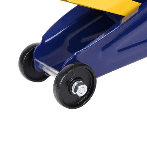 Close-up of black wheels on 2 Ton Heavy Duty Hydraulic Floor Jack With Low Profile Design For Sedans Trolley Service Jack Ultra Smooth Lifting