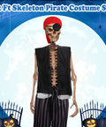Epic 12 Foot Skeleton Pirate Costume Set With Giant Outfit Accessories Includes Pirate Hat Eye Patch Jacket Shorts For Halloween Decor Outdoor Garden Lawn Display And Spooky Party Ready