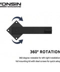 Tough As Nails 6 Inch Gate Flip Latch With Smooth 360 Degree Rotation For Barn Doors Fences And Sheds Heavy Duty Iron Construction Weather Resistant Matte Black Finish 2 Pack shown with mounting kit and rotation feature.