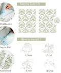 Easy Peel And Stick Green Leaf Wallpaper For Walls Boho Floral Decal Removable Vinyl Wall Covering With Zero Residue Backing installation steps