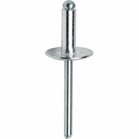 Beefy Large Flange Pop Rivets Three Sixteenth Inch By One Quarter Inch Aluminum Body Steel Mandrel Fifty Pack Heavy Duty Dome Head Blind Rivets