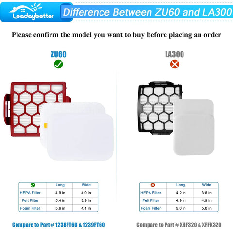 Replacement Filter For Shark Navigator Upright Vacuums Including NV150 NV151 NV251 NV255 ZU60 ZU62 ZU62C And Zero M Self Cleaning Brushroll Pet Pro Models Part 1238FT60 1239FT60 comparison with LA300.