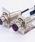 Indoor Wall Mounted Photoelectric Beam Sensor Pair, 0 To 20m Range, NPN Normally Open Proximity Switch, infrared emitter receiver close-up