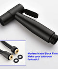 Matte Black Handheld Bidet Sprayer Kit For Toilet With Stainless Steel Sprayer Head and Installation Parts