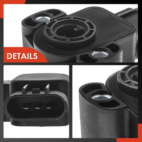 Plug And Play Throttle Position Sensor TPS For Ford And Mercury Cars And SUVs Fits Contour Escape Explorer Sport Explorer Sport Trac Freestar Mystique Ranger And Sable Models black plastic sensor detail