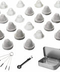 60 Pieces Half Inch Stainless Steel Mesh Screens With Tapered Design Includes 3 In 1 Cleaning Tool Brush And Stainless Steel Storage Box