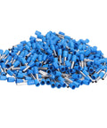 Heavy Duty Insulated Ferrule Butt Terminals Kit With Crimp Copper Wire Connectors For Tough Electrical Wiring Jobs And Industrial Control Systems That Stay Secure And Stop Leaks, blue ferrules pile