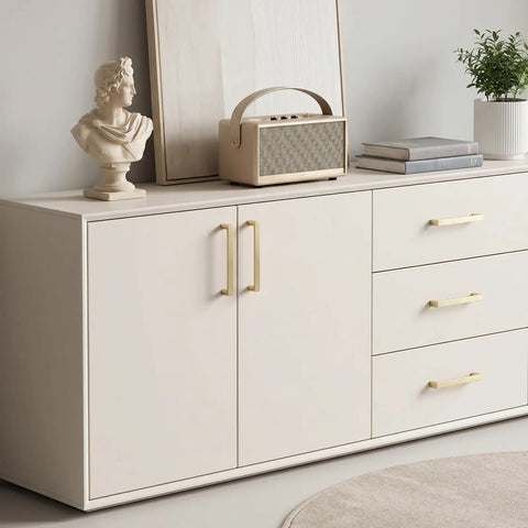 Gold 5 Inch Cabinet Handles Square Brushed Brass Pulls for Kitchen Cabinets Dressers Closets and Wardrobes Built to Last Zinc Alloy Hardware
