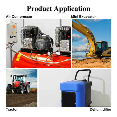 Vibration Induction Digital Hour Meter Self Powered Gauge IP68 Waterproof for Air Compressors Mini Tractors Snow Blowers No Wiring Instant Start Cumulative Run Time 0 to 99999 Hours High Precision 0.1 Hour Accuracy Black used on compressor, excavator, tractor