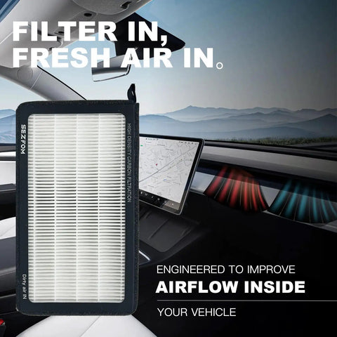 2 Pack Activated Carbon HEPA Cabin Air Filter For Tesla Model 3 And Model Y 2016 To 2026 dual layer with superior airflow