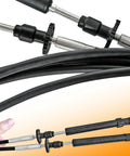 Close-up image of 2 Pack 10Ft Throttle Shift Remote Control Cable Replacement For Johnson Evinrude OMC Boats in black color