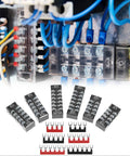 Pro Grade Dual Row Screw Terminal Block Kit with 6 Sets 4/5/6 Position Options and Jumpers, 600V 15A Blocks and 400V 15A Jumpers