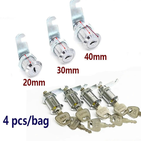 4 Pack Drawer Cam Lock Set With 2 Keys For Doors, Mailboxes, Cabinets And Tool Boxes DIY Furniture Hardware HJ03 30mm Cam Lock