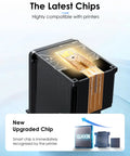 Close-up of 64XL Black And Color Ink Cartridge Combo Pack For Envy Photo And Tango X Printers High Page Yield showing chip upgrade.