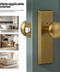 Antique Brass Privacy Door Knob With Lock For Interior Doors, Heavy Solid Metal Plate, Vintage Tarnished Bedroom Bathroom Handle