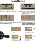 Installation steps for Industrial Iron Pipe Shelf Kit With 5-Tier Wall Mount Brackets, including tools and parts layout.