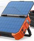 Portable Power Station 1600W Peak 3200W With Built In Solar Panel 1024Wh LiFePO4 Battery USB C Fast Charge 100W Solar Generator in use