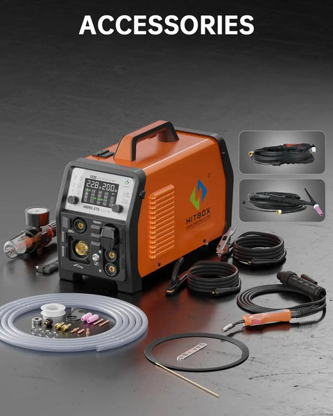 Multifunctional Welder Plasma Cutter Combo With 200A 220V Inverter And accessories on display
