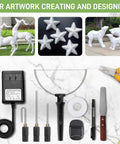 6 In 1 Foam Cutter Kit With 22W Transformer And Digital Voltage Controller, includes pen tool, wand knives, and bow blade for crafting.