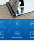 Person unrolling Rock Solid Self Adhesive Roofing Felt Membrane And Weatherproof Sealing Tape for waterproofing sheds.