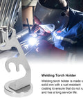 MIG Welding Torch Holder With Strong Magnetic Base and welder in action on steel surface