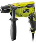 Compact Hammer Drill With Variable Speed Trigger And Reversal Built, featuring a quick release chuck and rubberized grip.