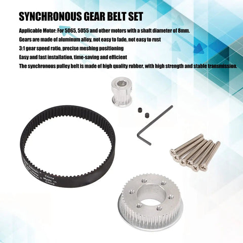 DIY Electric Skateboard Synchronous Gear And Belt Kit With Aluminum Alloy Construction for 5065 and 5055 Motors