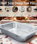 Forty Pack Disposable 9x13 Aluminum Foil Pans Deep Half Size Steam Table Trays on festive table setting