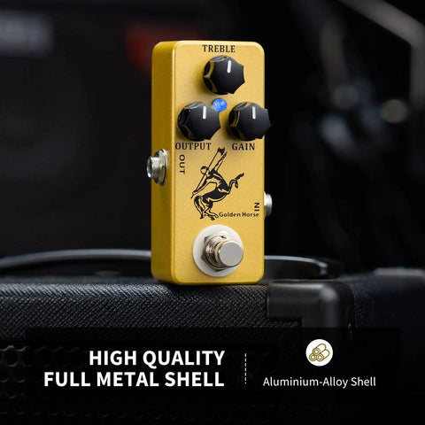 Golden Horse Overdrive Tone Pedal For Electric Guitar With True Bypass Two Voice Modes Normal Soft Boost on amp