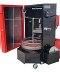 Heavy Duty Heated Parts Washer Cabinet With 500 Lb Capacity And Thermal Safety Valve For Garage Crews Grease Monkey Approved, opened view showcasing interior dimensions.
