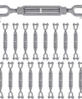 Heavy Duty Jaw To Jaw Turnbuckle 5 8 X 12 Inch Unc Thread 20 Pack Rated 3500 Lbs Hot Dipped Galvanized Wire Rope Rigging Hardware