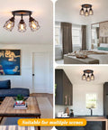 Adjustable Multi Directional Ceiling Light Fixture With E26 Base installed in modern living room, bedroom, and kitchen settings.