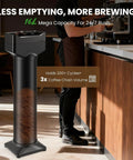 Vertical Electric Espresso Portafilter Cleaner With Knock Box Combo Auto Ground Removal For Home And Cafe Baristas Smooth Daily Grind Cleanup Universal Fit Quick Dump Station with 16L capacity.