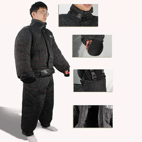 Full Coverage Dog Bite Training Suit For Working Dogs, Unisex Protective Jacket With Heavy Duty Bite Protection worn by person