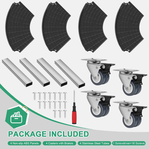 Package contents of Heavy Duty Plant Caddy With Wheels And Adjustable Stand Fifteen To Twenty One Inches For Moving Large Pots