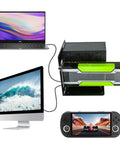 Upgrade Your Laptop Setup With This Beefy Thunderbolt 3 And Usb4 Egpu Dock That Crushes Nvidia And Amd Graphics Tasks While Dishing Pd 85w Fast Charging For Serious Desktop Power On The Move - Display setup with eGPU dock.