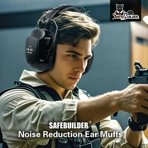 Heavy Duty Noise Reduction Ear Muffs With 33dB SNR For Reading And Sleeping, Multi Purpose Work And Shooting, Soundproof Ear Protection, 2 Pack Black Comfort Fit Headband