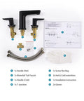 Matte Black 3 Hole Deck Mount Tub Faucet Set With Two Handles High Flow Brass Bath Filler Valve For Modern Bathrooms components