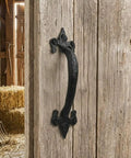 7 Inch Barn Door Handles Pack Of 2 Black Cast Iron Rustic Hardware FDL Design on wooden barn door