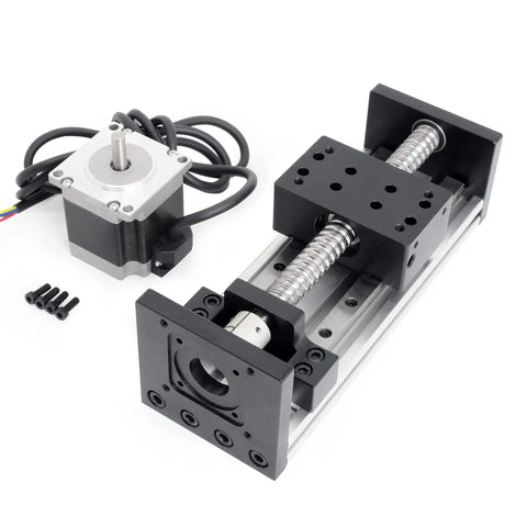 HBX1605 300mm Linear Motion Guide Actuator With Double Linear Rail Slide 1605 Ballscrew And Nema23 Stepper Motor Beefed Up Heavy Duty Motorized