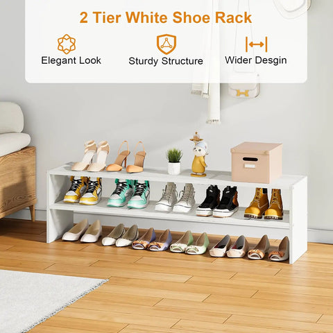 Extended Shoe Rack With 45 Inch Width Stores Up To Eighteen Pairs Of Shoes To Keep Your Entryway Or Closet Neat So You Can Ditch The Clutter And Stack Your Kicks Cleanly While Enjoying Heavy Duty Multi Tier Organization